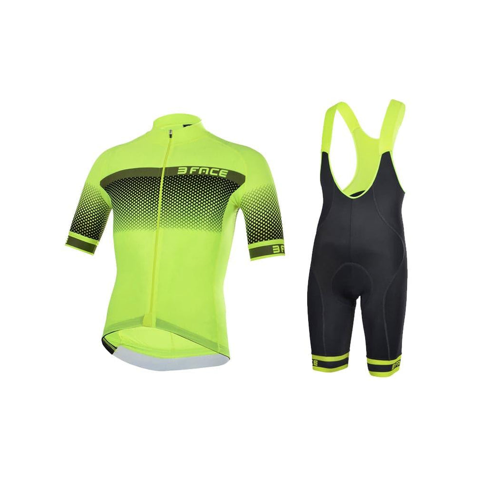 Completo Ciclismo Uomo Estivo - Maglia Con Zip E Salopette Bici Da Corsa O MTB, Tessuto Traspirante, Cuscinetto In Gel 3D